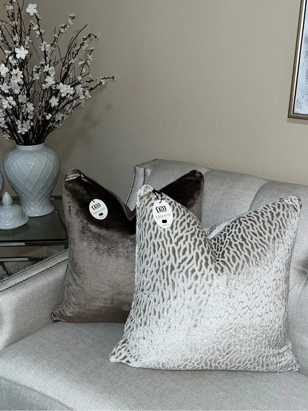 1-CALLISTO HOME CUT VELVET ANIMAL PRINT LUXURY DECORATIVE PILLOW (T01020F12)